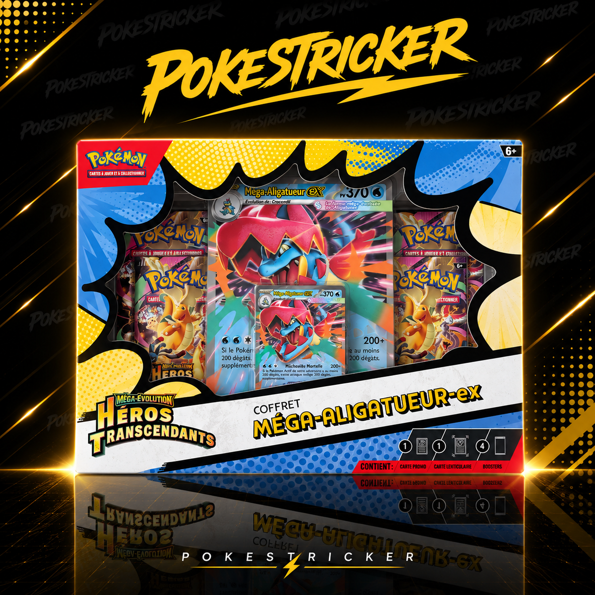 Coffret Méga-Aligatueur-ex Pokémon Héros Transcendants ME2.5 - Méga-Évolution